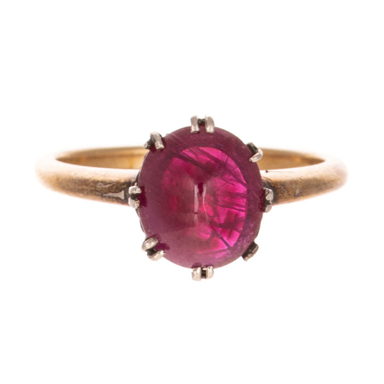 18k Yellow and White Gold Ruby Ring