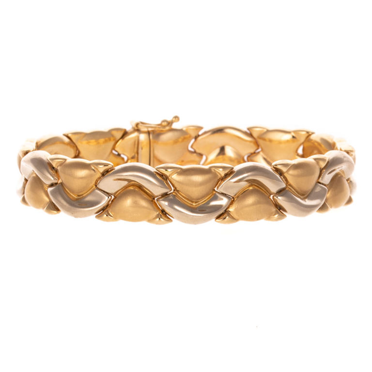 14k Yellow and White Gold Link Bracelet