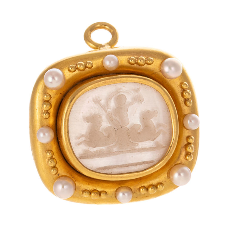 19k Yellow Gold Intaglio Brooch/Pendant