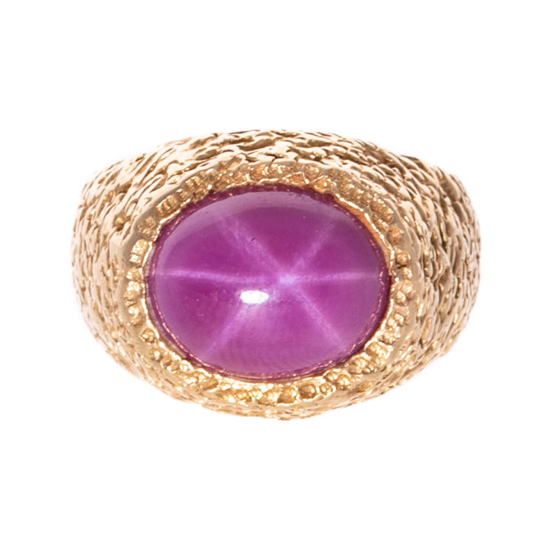 10k Yellow Gold Star Ruby Ring