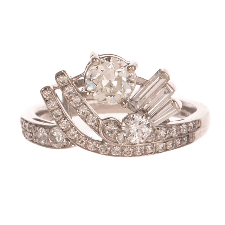Platinum Diamond Cluster Ring