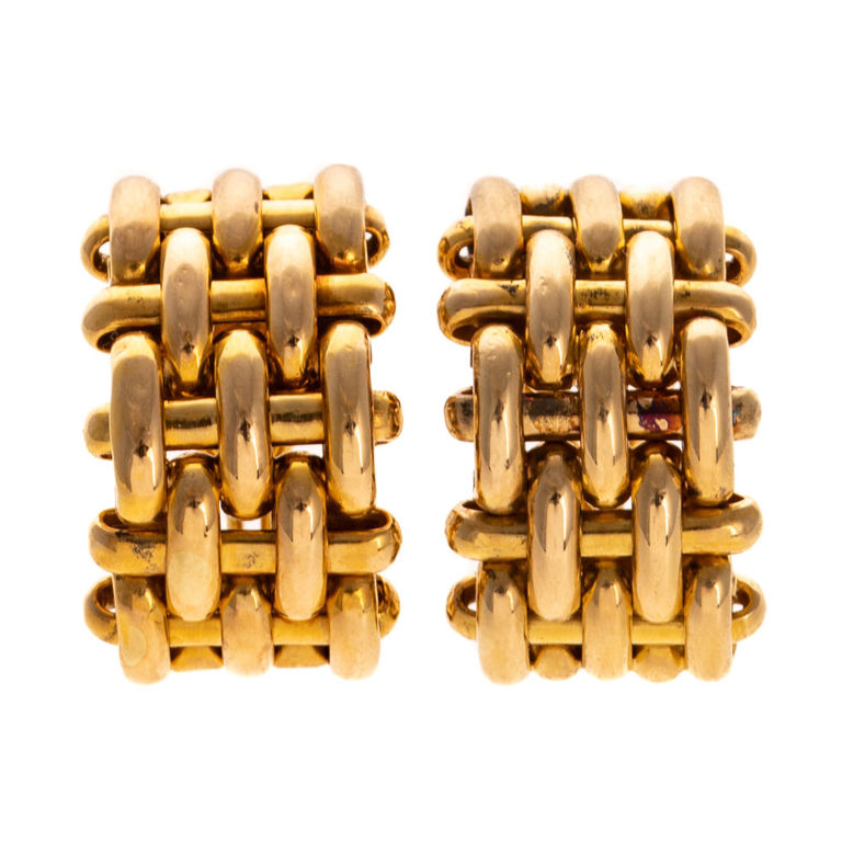 18k Yellow Gold Half Hoop Earrings
