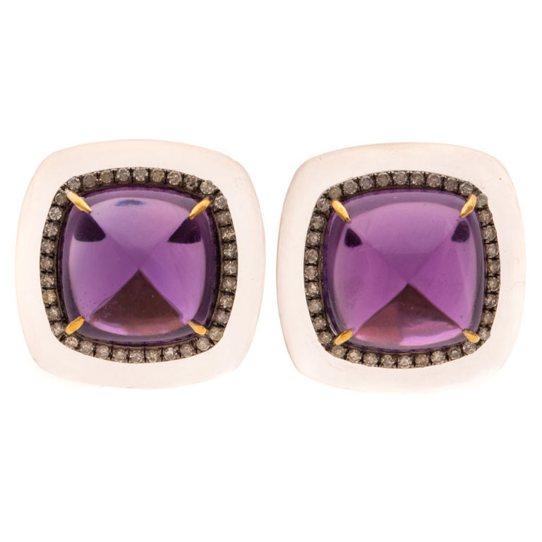 Silver and 14k Gold Gemstone Earrings