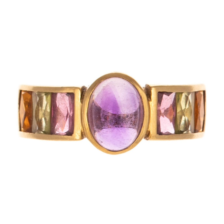 18k Yellow Gold Multi-Gemstone Ring