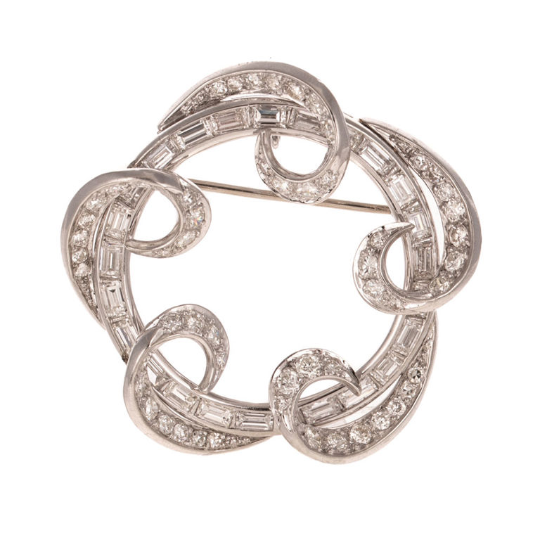 Platinum Diamond Brooch/Pendant