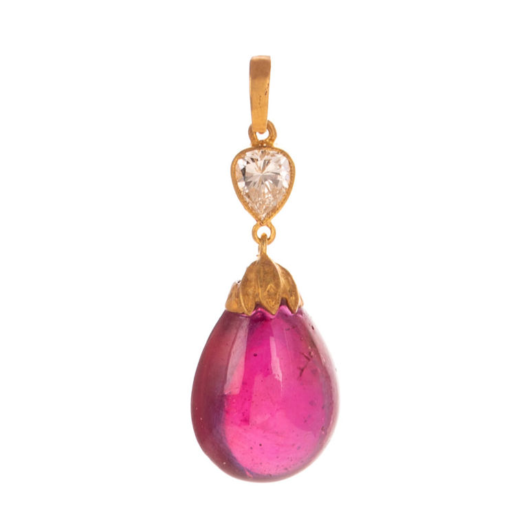 Vermeil Ruby and Diamond Pendant