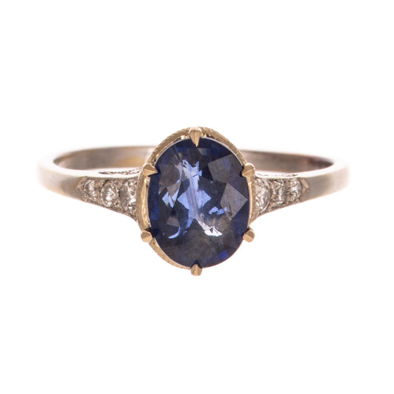 18k White Gold Sapphire and Diamond Ring