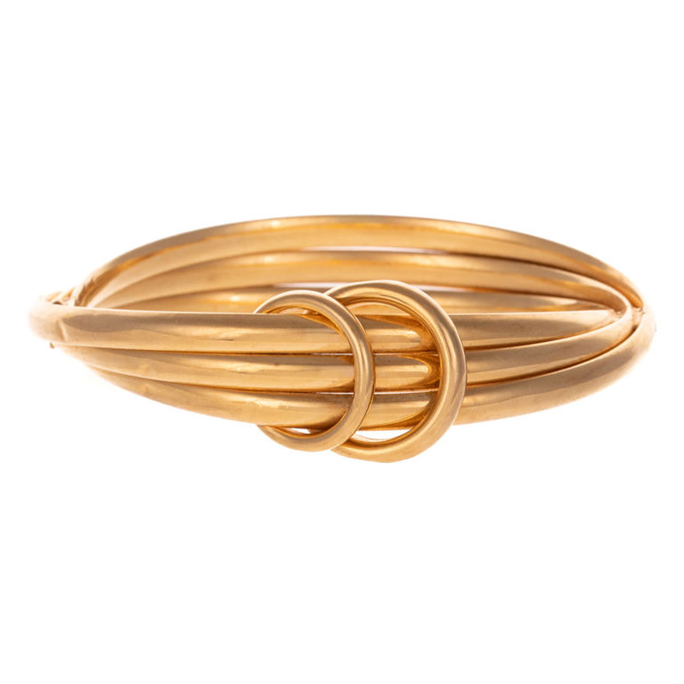 14k Yellow Gold Knot Bangle Bracelet
