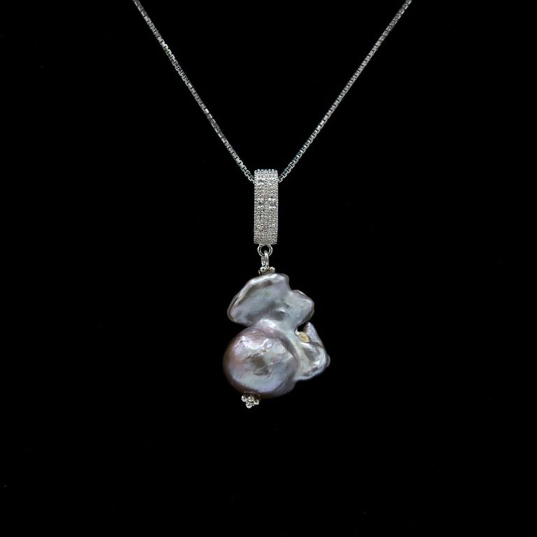 Sterling Silver Pearl Pendant Necklace