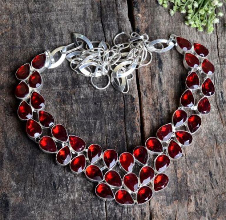 Sterling Silver Ruby Necklace