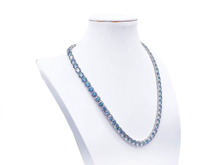 Gold Plated Simulated Alexandrite Necklace