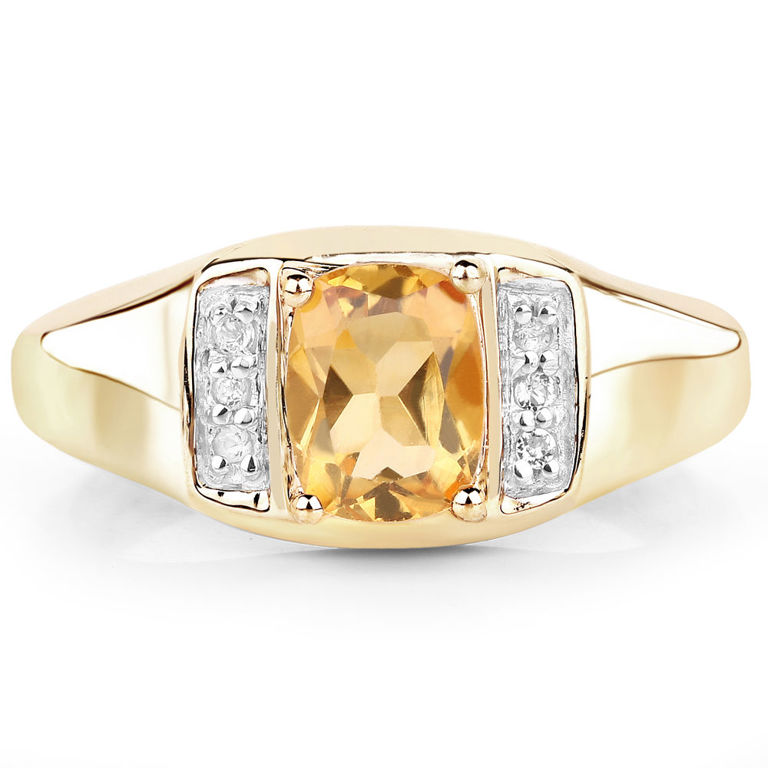 Gold Plated Citrine and Topaz Ring