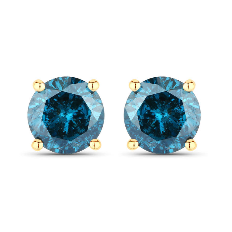 14k Yellow Gold Diamond Earrings