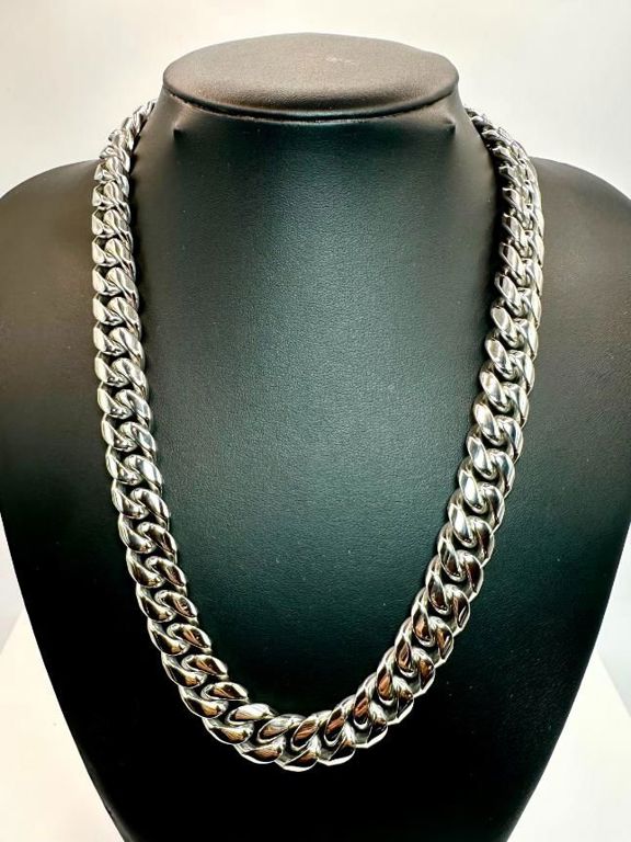 14k White Gold Plated Link Necklace