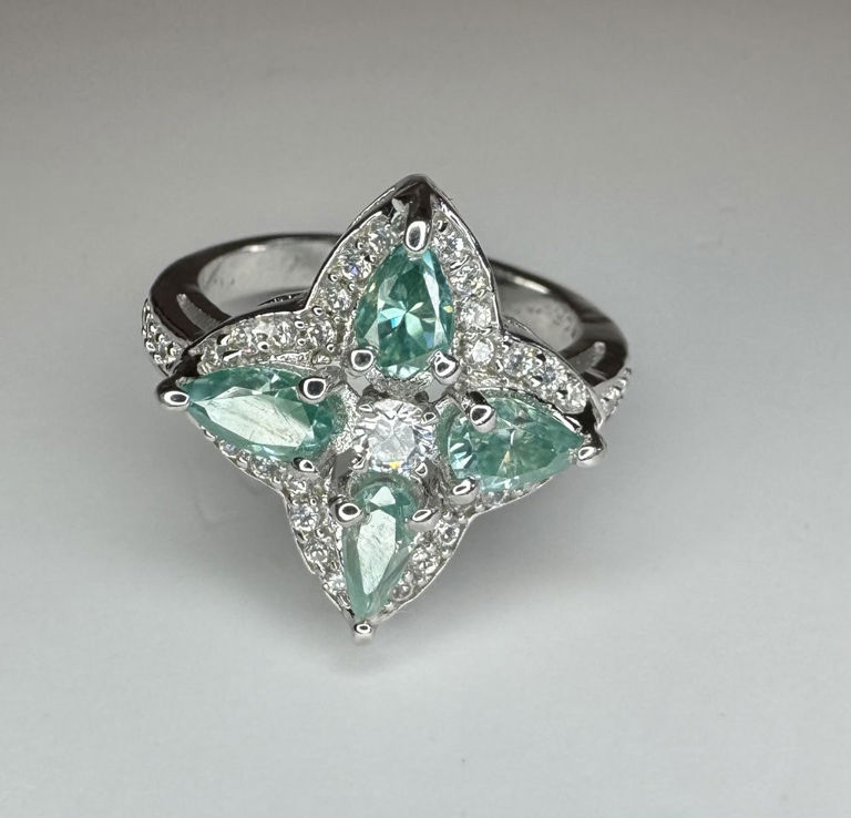 Sterling Silver Moissanite Ring