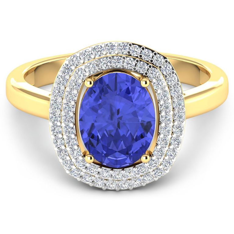 14k Gold Tanzanite and Diamond Ring