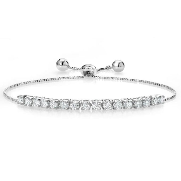 Rhodium Plated Moissanite Bracelet