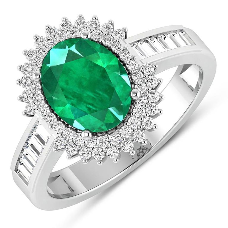 14k Gold Emerald and Diamond Ring
