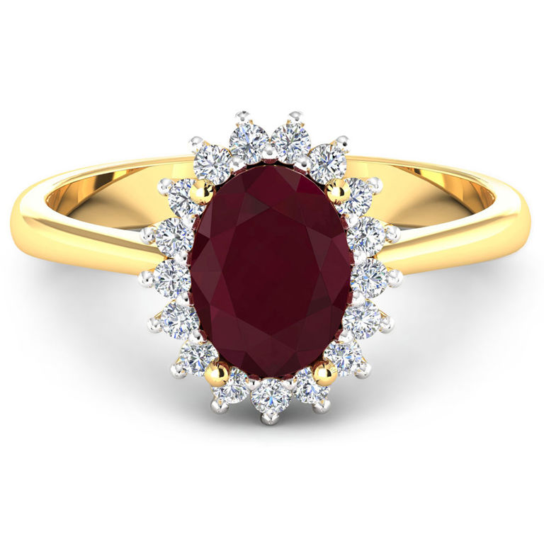 14k Gold Ruby and Diamond Ring