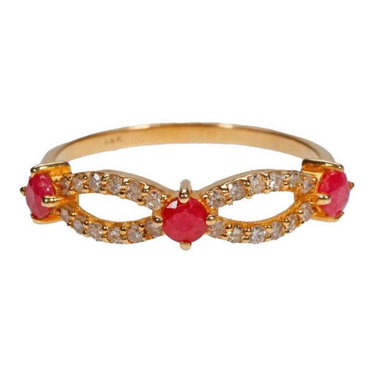 14k Gold Ruby and Diamond Ring