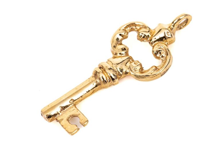 14k Yellow Gold Key Charm