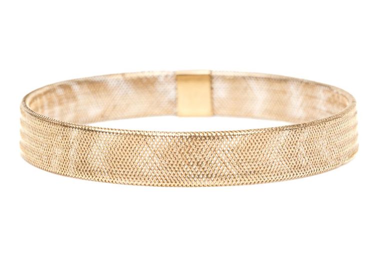 10k Yellow Gold Mesh Bangle Bracelet