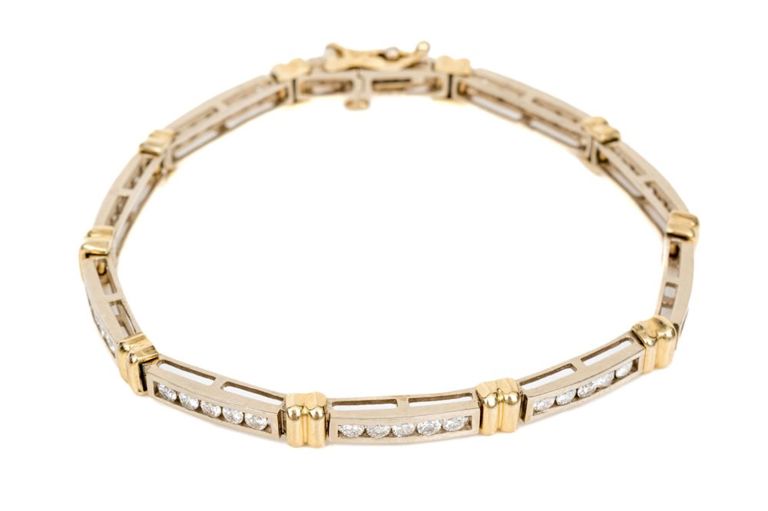 14k Two-Tone Gold Diamond Bracelet