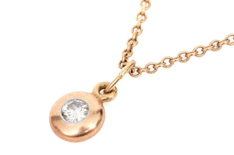 14k Gold Diamond Pendant Necklace