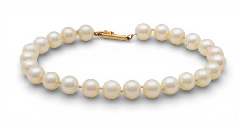 14k Yellow Gold Pearl Bracelet
