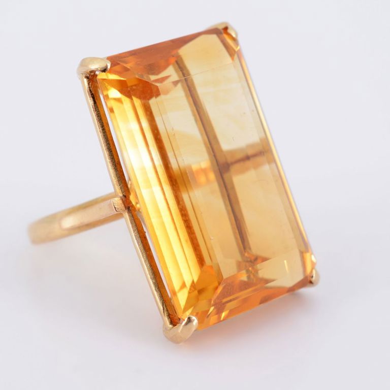 18k Gold Citrine Ring
