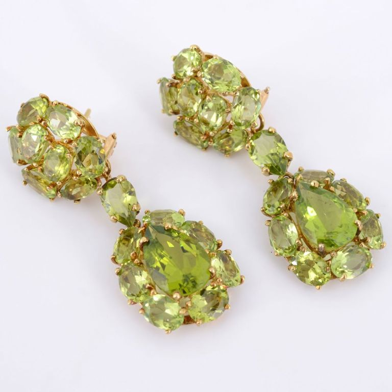 14k Gold Peridot Earrings