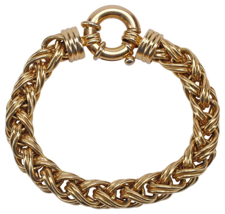 14k Gold Woven Chain Bracelet