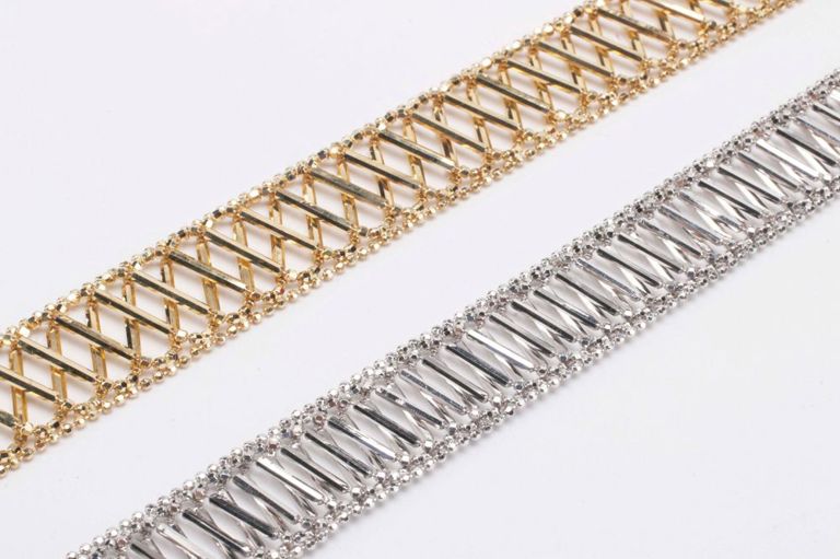 14k Gold Criss-Cross Bracelets Set