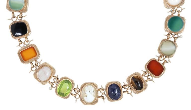 14k Yellow Gold Multi-Gem Necklace