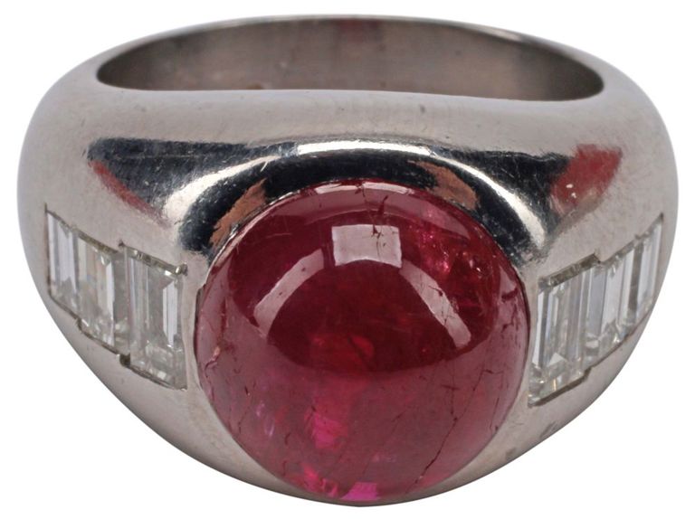 14k Gold Ruby and Diamond Ring