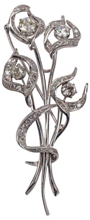 Platinum Diamond Brooch