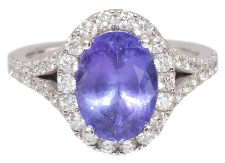 14k Gold Tanzanite and Diamond Ring