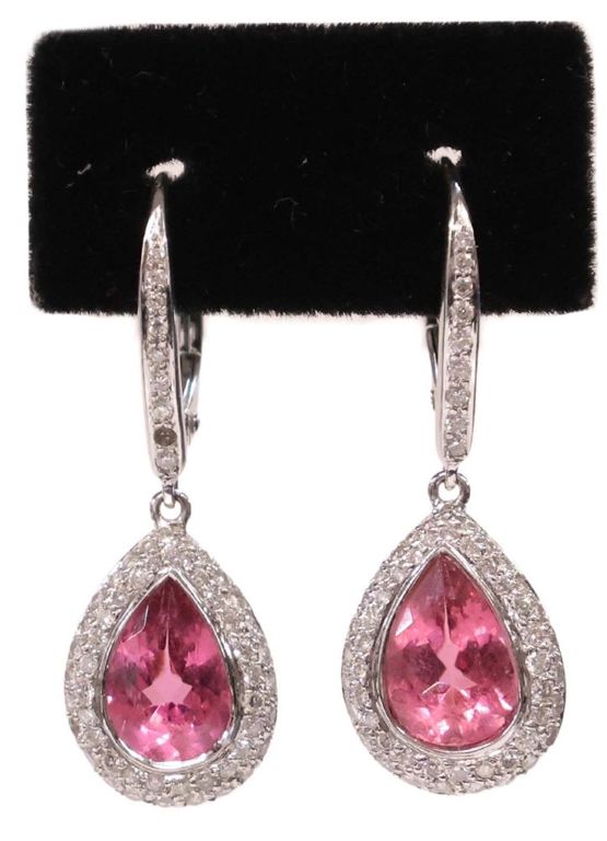18k Gold Tourmaline and Diamond Earrings