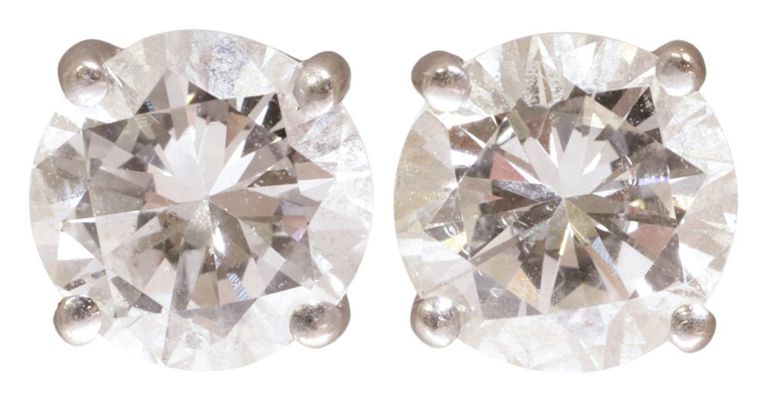 14k Gold Diamond Stud Earrings