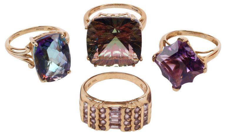 Set of 4 14k and 10k Rings