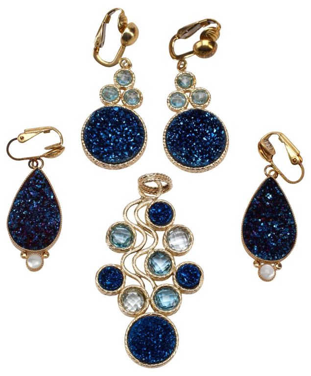 14k Gold Druzy Jewelry Set