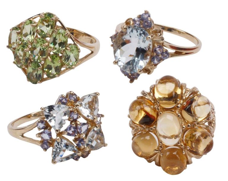 10k Gold Multi-Gemstone Ring Set