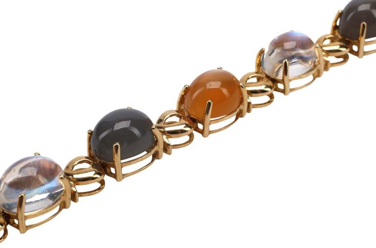 14k Gold Moonstone Bracelet