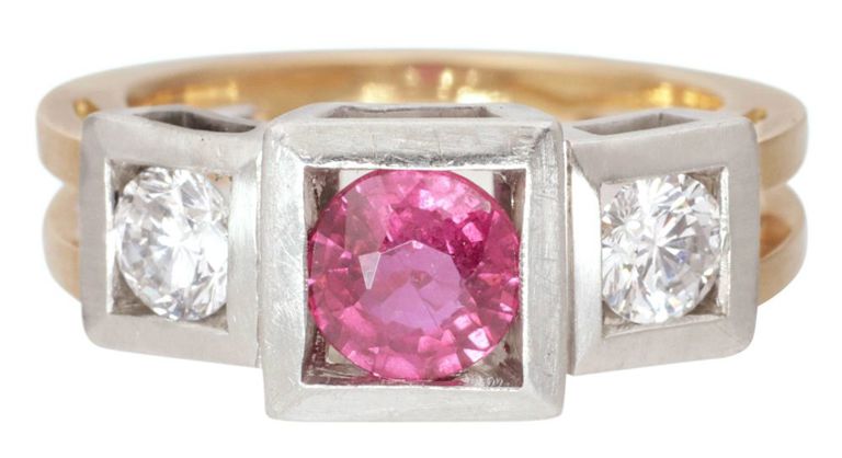 18k Gold Ruby and Diamond Ring