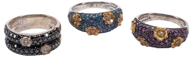 Sterling Silver Gemstone Ring Set