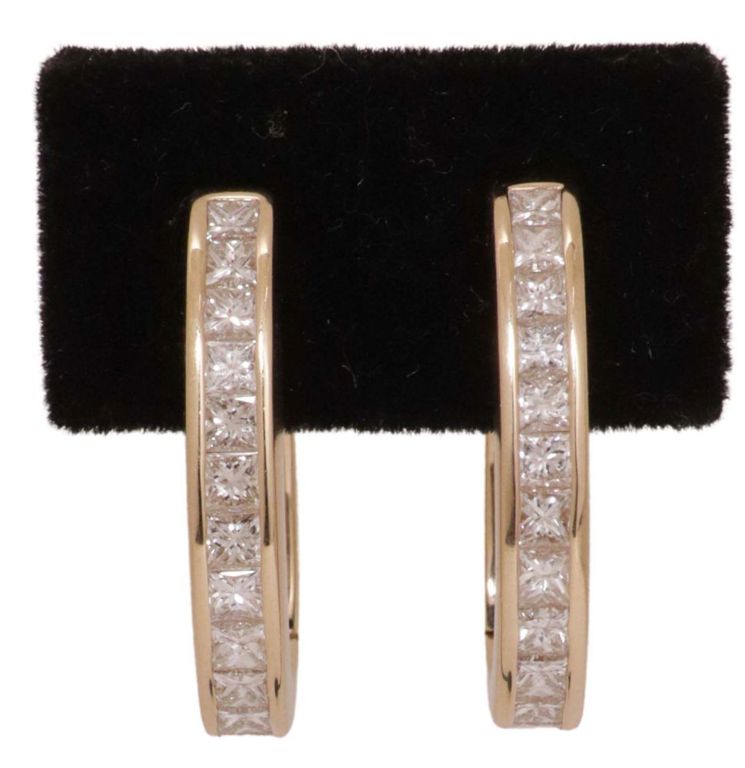 14k Yellow Gold Diamond Earrings