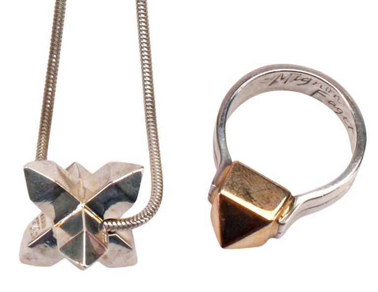 Sterling Silver Gold Overlay Jewelry Set