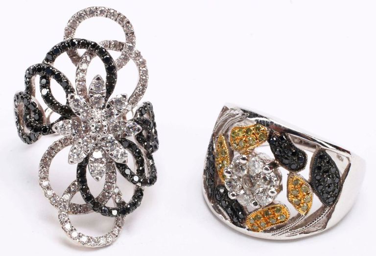 14k White Gold Diamond Ring Set