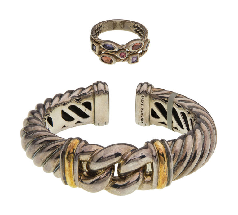 18k Gold and Silver Jewelry Set