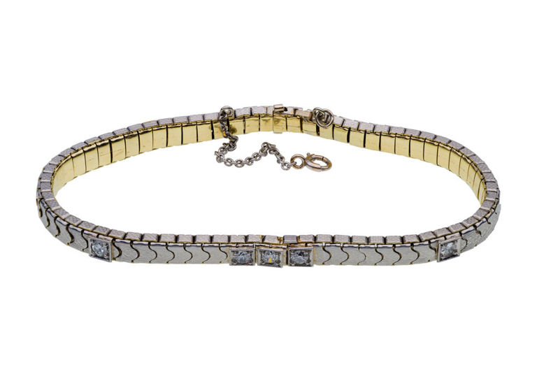 Platinum and Gold Diamond Bracelet